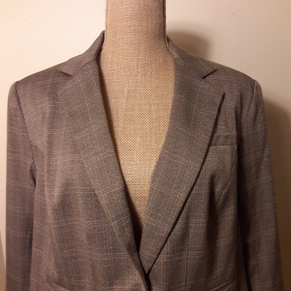 Lane Bryant mocha button front pinstripe blazer 18 - Picture 5 of 8